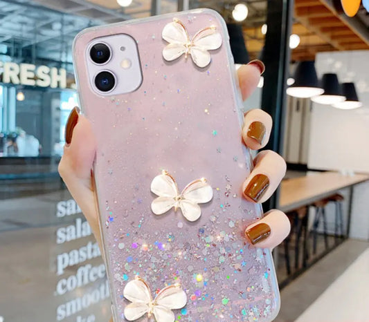 Glitter Butterfly iPhone Case Compatible with Apple